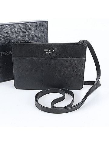 Prada Prada Saffiano Leather Shoulder Bag Crossbody Black Brand Women's (view 1)
