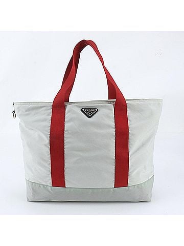 Prada Prada Tessuto Nylon Triangle Logo Leather Tote Bag Handbag Shoulder for Men (view 1)