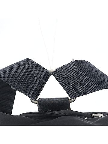 Prada Prada Tessuto Nylon Triangle Logo Leather Backpack Handbag Black Women's (view 2)