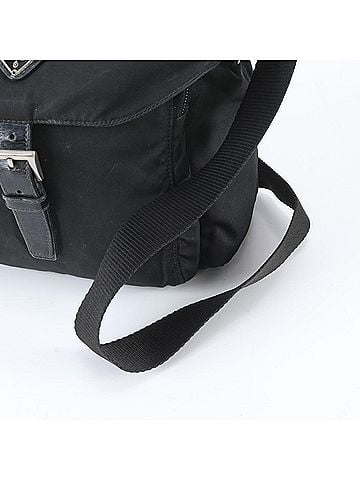 Prada Prada Tessuto Nylon Triangle Logo Leather Shoulder Bag Messenger Black RNM EJ36-8 (view 2)
