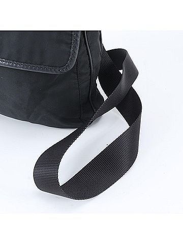 Prada Prada Tessuto Nylon Triangle Logo Leather Shoulder Bag Messenger Black Men's (view 2)