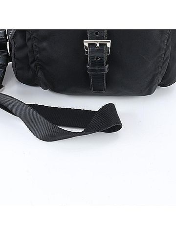 Prada Prada Tessuto Nylon Triangle Logo Leather Shoulder Bag, Black, Women's (view 2)