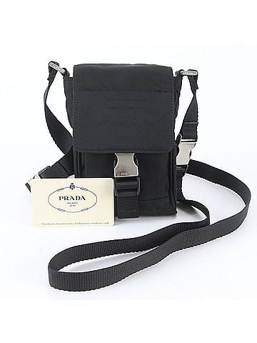 Prada Prada Tessuto Nylon MV583 Shoulder Bag Messenger Bag, Black, with Guarantee Card, for Men (view 1)