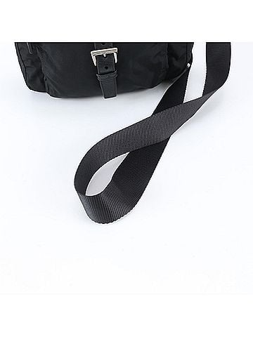 Prada Prada Tessuto Nylon Triangle Logo Leather Shoulder Bag, Black, Women's (view 2)