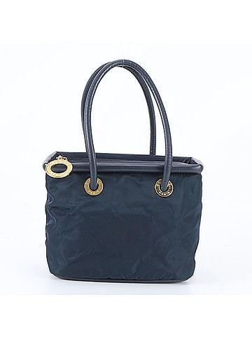 Céline Celine T06 1 Leather Nylon Handbag Tote Bag Navy Blue Brand Women's (view 1)