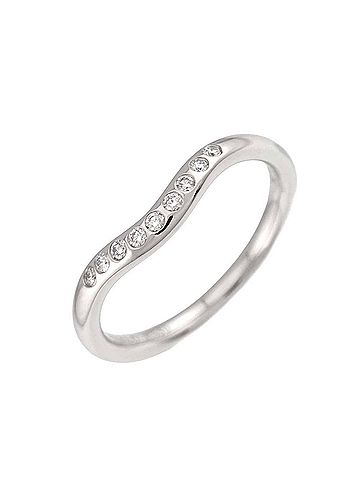 Tiffany & Co. Tiffany &amp; Co. Curved Band Ring with Diamonds, Platinum. (view 1)