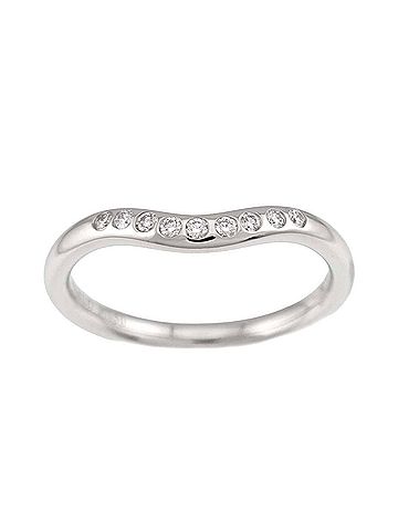 Tiffany & Co. Tiffany &amp; Co. Curved Band Ring with Diamonds, Platinum. (view 2)