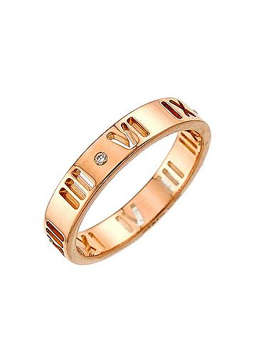 Tiffany & Co. Tiffany &amp; Co. Atlas Ring with Diamonds, 18K Pink Gold (750) (view 1)