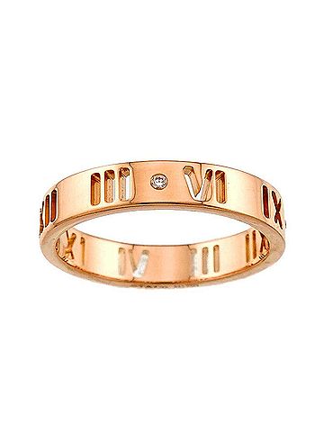 Tiffany & Co. Tiffany &amp; Co. Atlas Ring with Diamonds, 18K Pink Gold (750) (view 2)