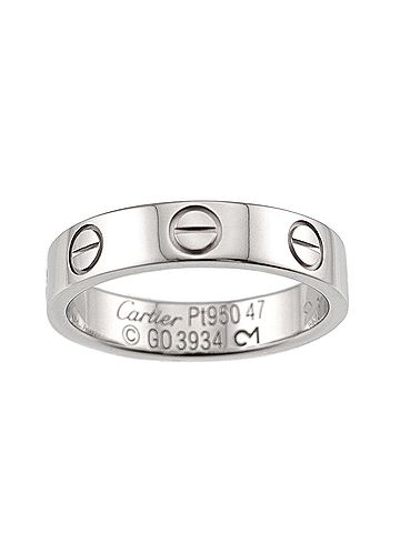 Cartier Cartier Mini Love Ring #47, Platinum. (view 2)
