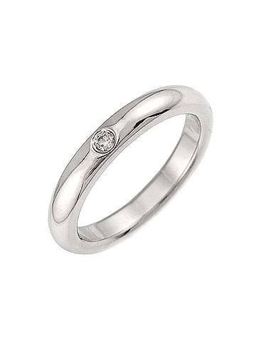 Tiffany & Co. Tiffany &amp; Co. Stacking Band Ring with 1 Diamond, Platinum. (view 1)