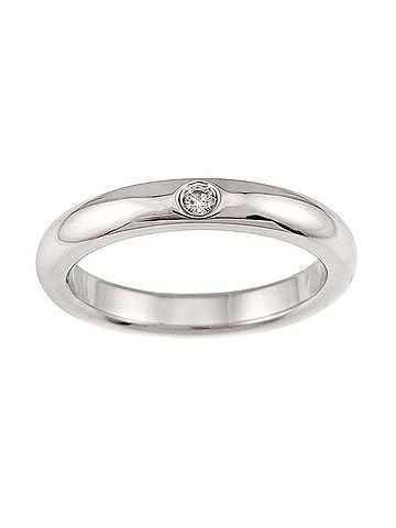 Tiffany & Co. Tiffany &amp; Co. Stacking Band Ring with 1 Diamond, Platinum. (view 2)