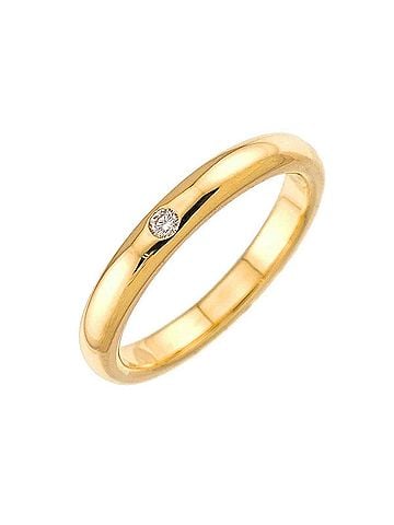 Tiffany & Co. Tiffany &amp; Co. Stacking Band Ring with 1 Diamond, 18K Yellow Gold (750) (view 1)