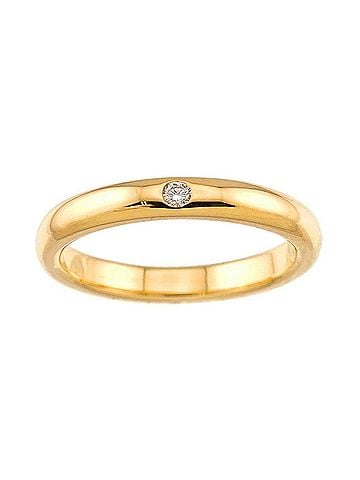 Tiffany & Co. Tiffany &amp; Co. Stacking Band Ring with 1 Diamond, 18K Yellow Gold (750) (view 2)