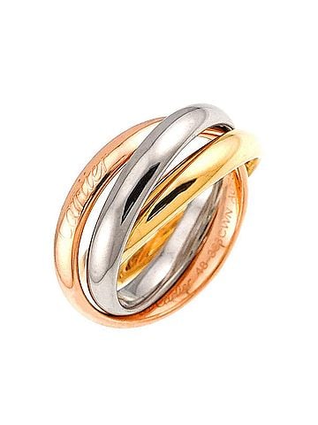 Cartier Cartier Trinity Medium MM #48 18K YG WG PG Triple Ring Yellow White Pink Gold 750 (view 1)