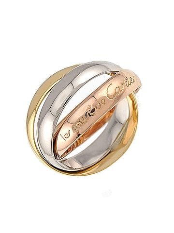 Cartier Cartier Trinity Medium MM #47 Ring, 18K Yellow Gold, White Pink Triple Band, Three Colors, 750 Gold. (view 1)