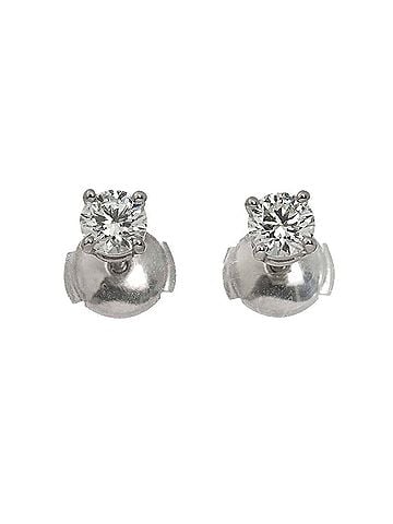 Tiffany & Co. Tiffany &amp; Co. Solitaire Diamond Earrings, 0.39ct x 2, F VVS2 3EX, Platinum Stud Pierced. (view 1)