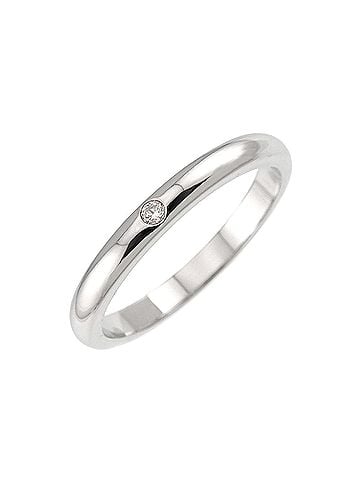 Tiffany & Co. Tiffany &amp; Co. Stacking Band Ring, 1 Diamond, Platinum. (view 1)