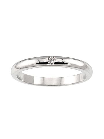 Tiffany & Co. Tiffany &amp; Co. Stacking Band Ring, 1 Diamond, Platinum. (view 2)