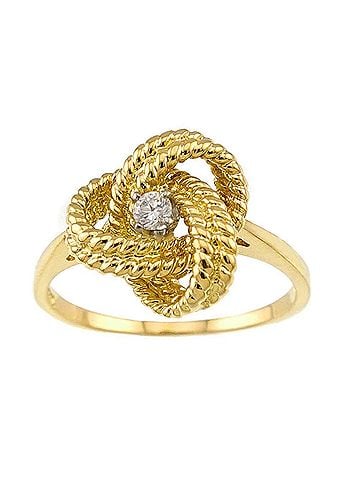 Tiffany & Co. Tiffany &amp; Co. Twist Knot 1 Ring with Diamonds, 18K Yellow Gold 750. (view 2)