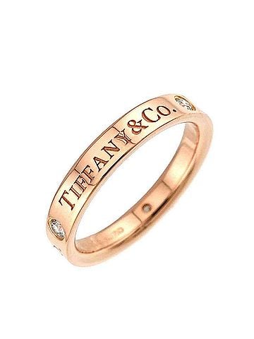 Tiffany & Co. Tiffany &amp; Co. Flat Band Diamond Ring, 18K Pink Gold (750) (view 1)
