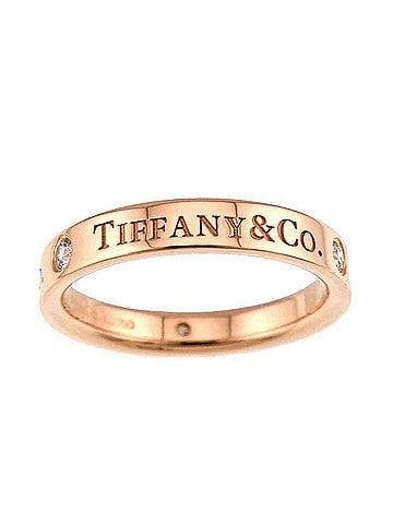 Tiffany & Co. Tiffany &amp; Co. Flat Band Diamond Ring, 18K Pink Gold (750) (view 2)