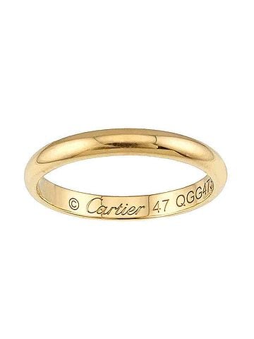 Cartier Cartier 1895 Classic Band Ring #47, 2.3mm wide, 18K YG Yellow Gold 750. (view 2)