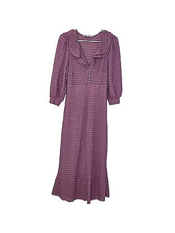 Zara Pointelle Knit Midi Dress Casual Dress (view 1)