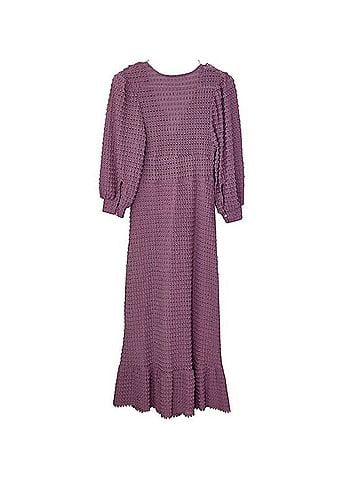 Zara Pointelle Knit Midi Dress Casual Dress (view 2)