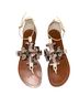 Tory Burch Multi Color White Brown Sandals Size 9 - photo 1