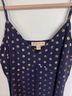 Michael Kors Polka Dots Blue Gold Cocktail Dress Size XL - photo 3