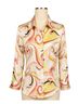 L'Agence 100% Silk Paisley Multi Color Long Sleeve Blouse Size L - photo 1