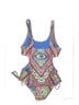 Wildfox Graphic Blue Pink One Piece Swimsuit Size S - photo 2