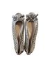 Coach 100% Leather Print Silver Flats Size 8 1/2 - photo 1