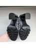 Betsey Johnson 100% Polyurethane Plaid Black Blue Silver Heels Size 6 1/2 - photo 9