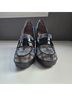 Betsey Johnson 100% Polyurethane Plaid Black Blue Silver Heels Size 6 1/2 - photo 12