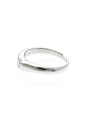 Tiffany & Co. Tiffany Curved Band Diamond Ring Platinum Fashion Diamond Band Ring Silver (view 2)