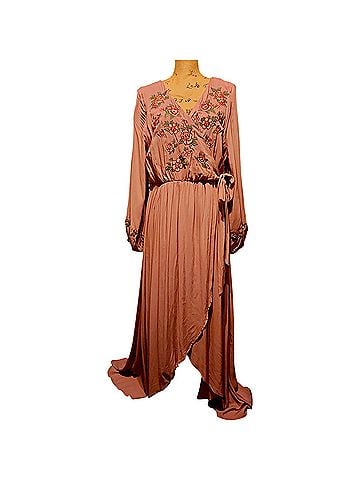 Jodifl Jodifl Floral Embroidered Bodice Wrap Maxi Dress Cocktail Dress (view 1)