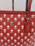 Coach 100% Leather Floral Red Orange Leather Tote One size - photo 3
