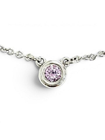 Tiffany & Co. TIFFANY&amp;Co. Tiffany &amp; Co. Elsa Peretti Color by the Yard Pink Sapphire Pendant Necklace AG925 Silver Made in Spain Weight 1.7g Women's Comes with Box and Dust Bag (view 1)