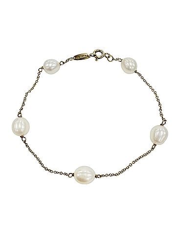Tiffany & Co. TIFFANY&amp;Co. Tiffany By the Yard 750 (YG) Pearl 5P Bracelet, Yellow Gold, Weight 3.3g, Women's (view 1)