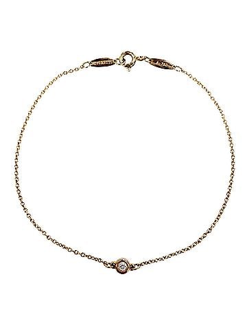 Tiffany & Co. TIFFANY&amp;Co. Tiffany By the Yard AU750 (PG) Bracelet with 1 Diamond (approx. 0.05ct), 3.7mm Diameter (including setting), Pink Gold, Made in Spain, Weight: 1.3g, Women's. (view 1)