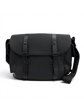 Louis Vuitton LOUIS VUITTON M58476 Christopher Messenger Taurillon Leather Shoulder Bag, Black, Made in France, Men's, with Dust Bag (view 1)