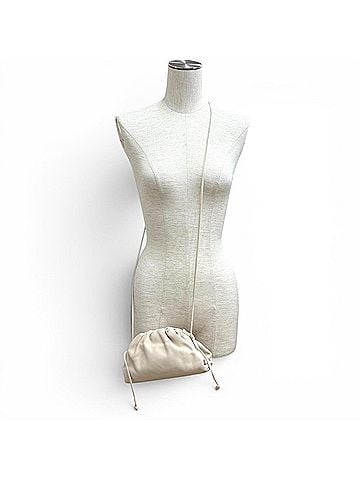 Bottega Veneta BOTTEGA VENETA 585852 Mini The Pouch Leather Clasp Shoulder Bag Ivory Made in Italy Women's (view 2)