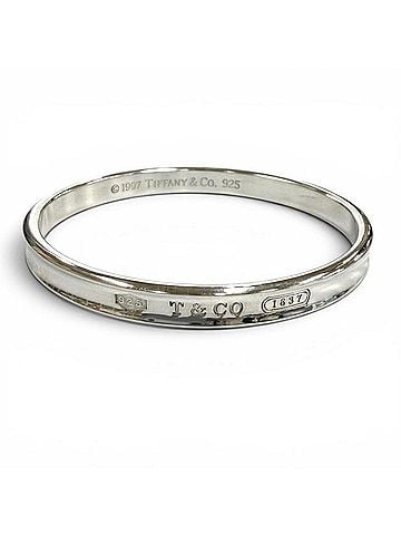 Tiffany & Co. TIFFANY&amp;Co. Tiffany 1837 Narrow Bangle 925 Bracelet Accessory Silver Weight 33g Women's (view 1)