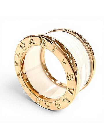 Bvlgari BVLGARI CV32932 B.zero1 Ring, 750 (PG) Ceramic Pink Gold, White, Made in Italy, Weight 9.63g, Women's. (view 1)