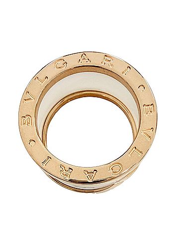 Bvlgari BVLGARI CV32932 B.zero1 Ring, 750 (PG) Ceramic Pink Gold, White, Made in Italy, Weight 9.63g, Women's. (view 2)