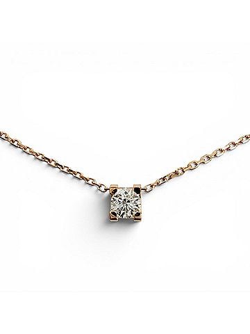 Cartier Cartier NFM056 C de AU750 (PG) Necklace with 1 Diamond (GIA No. 6375650428, Grading 0.20ct F VVS1 3EX) - Pink Gold, Weight 2.12g Women's (view 1)