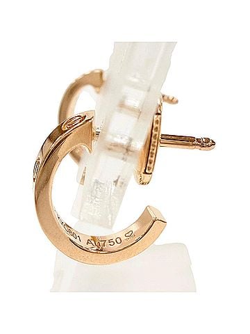 Cartier Cartier KXO801 LOVE Mini Love Hoop Earrings, Small Model, AU750 (PG), Pink Gold, Weight 3.44g, Women's Earrings (view 2)