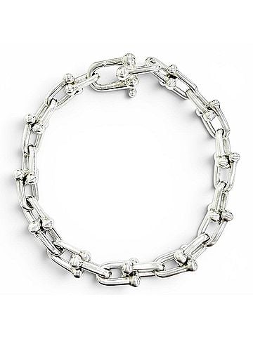 Tiffany & Co. TIFFANY&amp;Co. Tiffany HardWear Small Link Bracelet, AG925, 24 links, Silver, Made in Italy, Weight: 16.7g, Women's. (view 1)